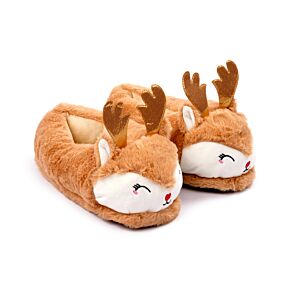 Świąteczne kapcie z reniferem i dzwoneczkiem -  (unisex, jeden rozmiar)