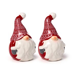 Ceramiczna pieprzniczka i solniczka Skandynawski Świąteczny Gnom 