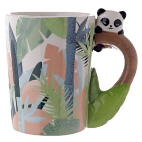 Kubek ceramiczny - Panda siedząca na uchwycie
