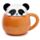 Kubek ceramiczny z przykrywką w kształcie głowy pandy "Adoramals - Panda"