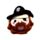 Pluszowa zabawka do ściskania - Queasy Jolly Rogers Pirate