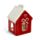 Zestaw 2 podstawek na świeczkę w kształcie domku z piernika z wstążkami
