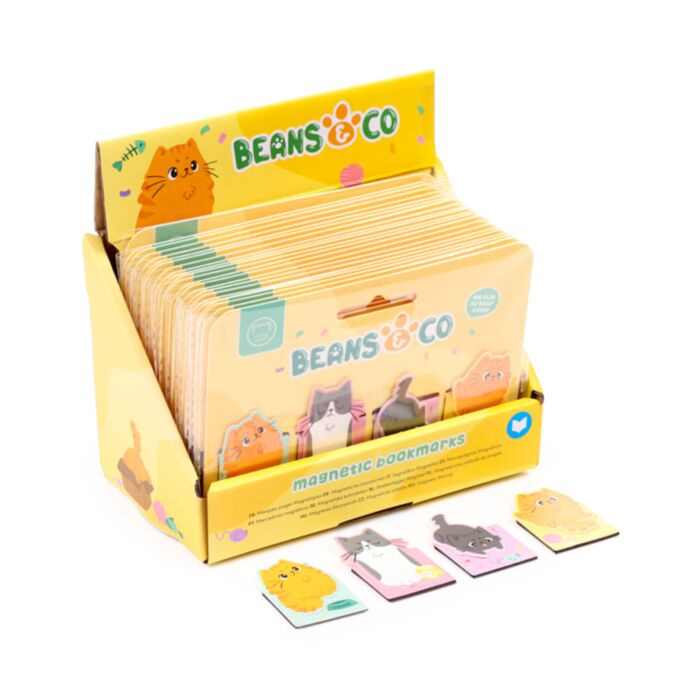 Zakładki magnetyczne do książek z motywem Beans & Co Cats