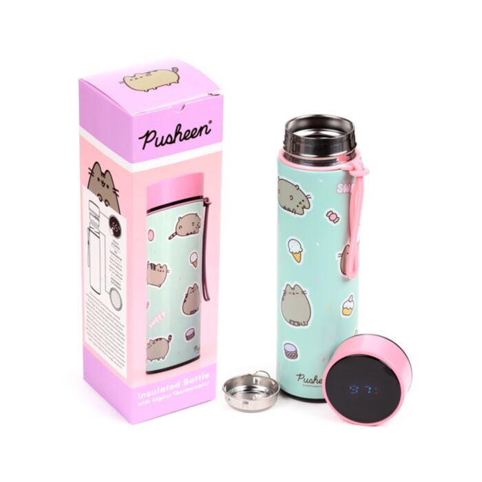Butelka termiczna o pojemności 450ml z termometrem cyfrowym Pusheen