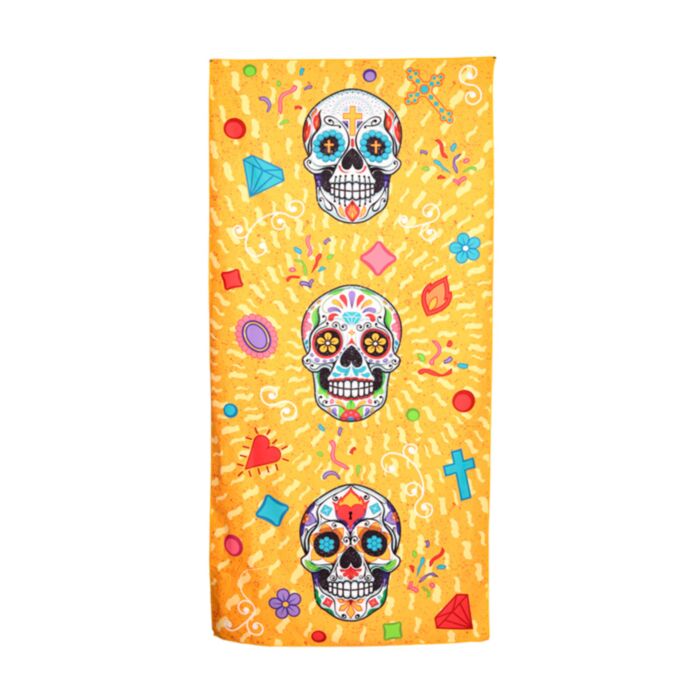 Ręcznik plażowy z mikrofibry z nadrukiem Day of the Dead