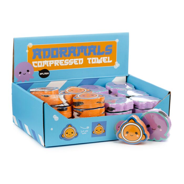 Ręcznik podróżny Skompresowany mały – "Morskie życie"