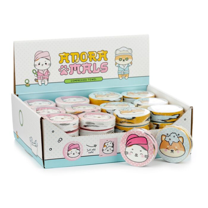 Ręcznik podróżny Skompresowany mały - Szczeniaczki Adoramals