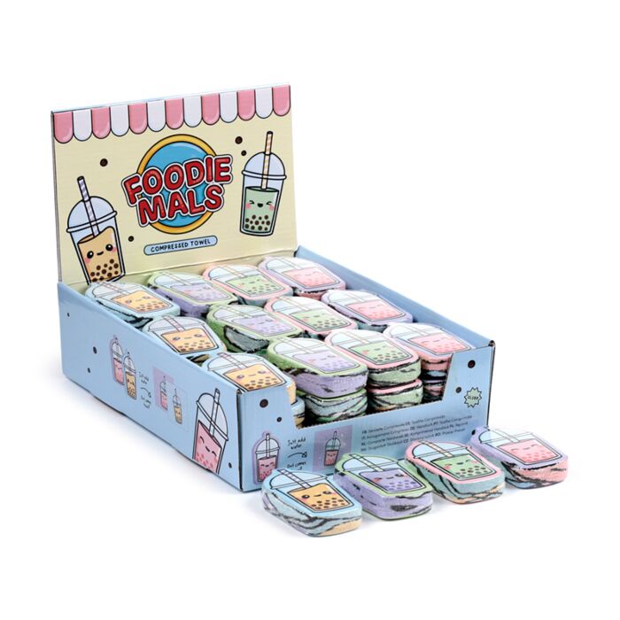 Ręcznik podróżny skompresowany mały - Bubble Tea - Foodiemals Bubble Tea