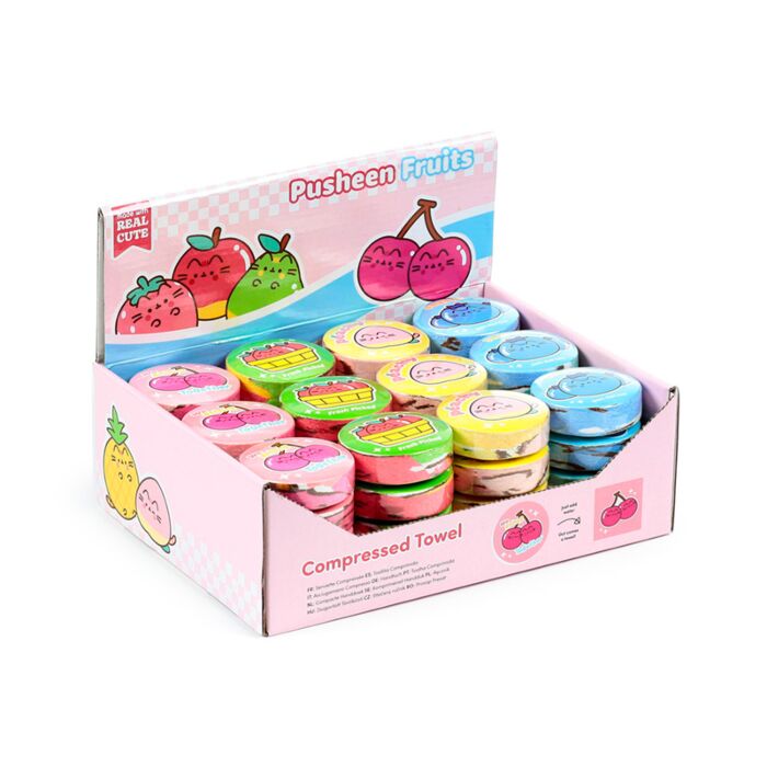 Ręcznik podróżny skompresowany mały - Pusheen the Cat Fruits