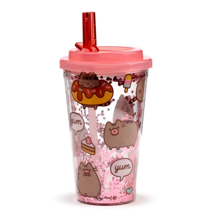 Kubek z podwójnymi ściankami i składaną słomką Pusheen Foodie 