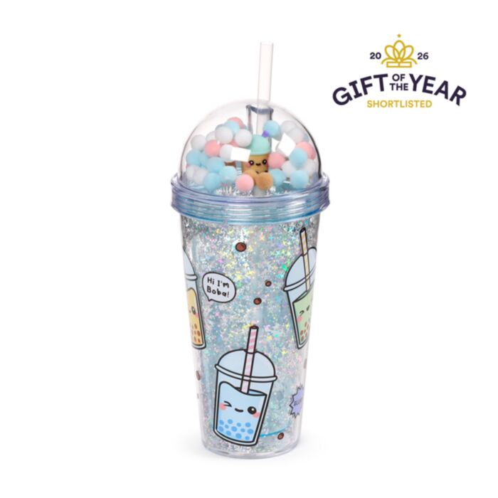 Kubek z podwójnymi ściankami, słomką i zawieszkami Foodiemals Bubble Tea