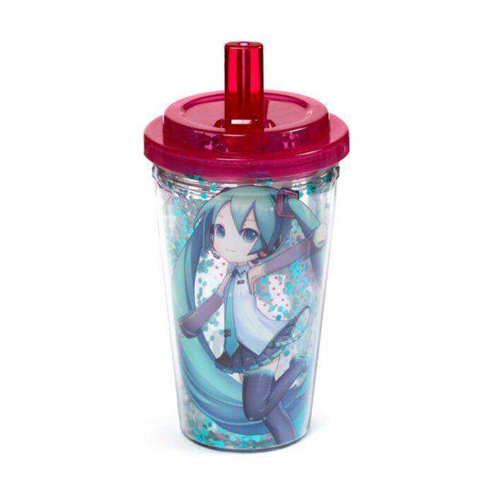 Kubek z podwójnymi ściankami i składaną słomką Hatsune Miku