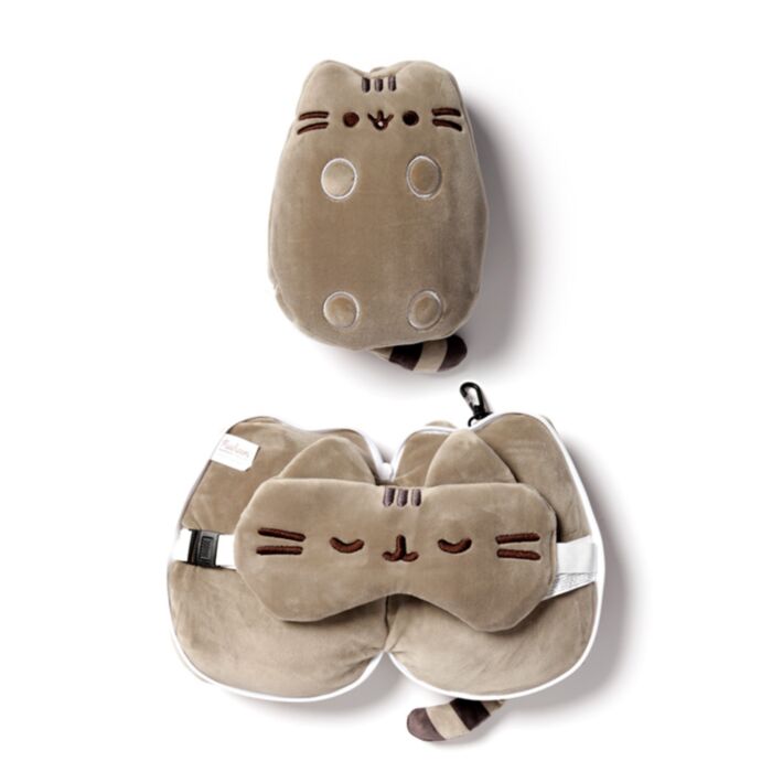 Poduszka podróżna Relaxeazzz z maską na oczy Pusheen