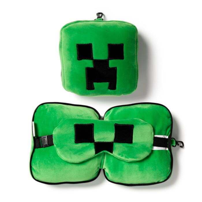 Poduszka podróżna Relaxeazzz z maską na oczy Minecraft Creeper