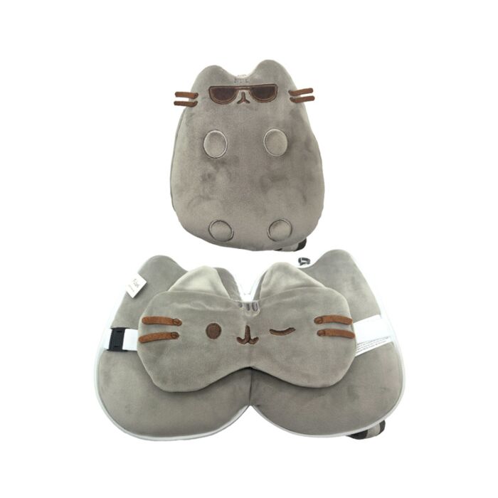 Poduszka podróżna i maska na oczy - Pusheen w słonecznych okularach - Relaxeazzz