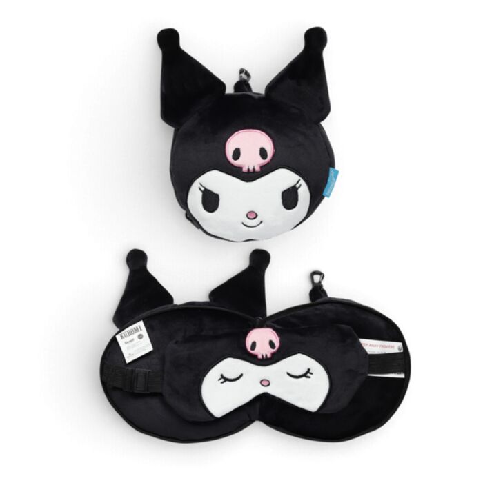 Poduszka podróżna Relaxeazzz z maską na oczy Kuromi Hello Kitty