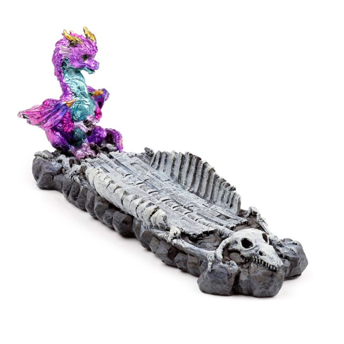 Popielnica na kadzidła - Dziecko smoka elementów ze szkieletem