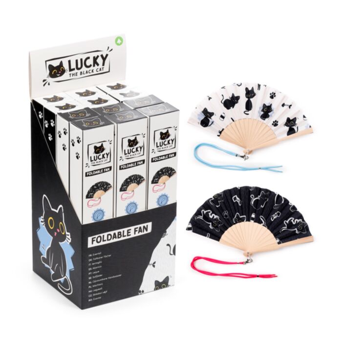 Wachlarz z motywem Lucky the Black Cat