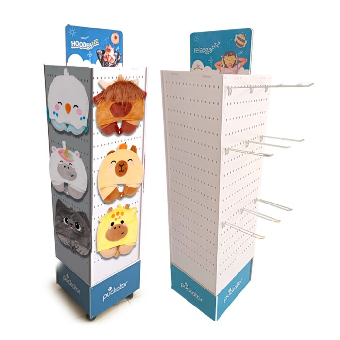 Ekspozytor obrotowy z 30 haczykami na poduszki podróżne Hoodeazzz