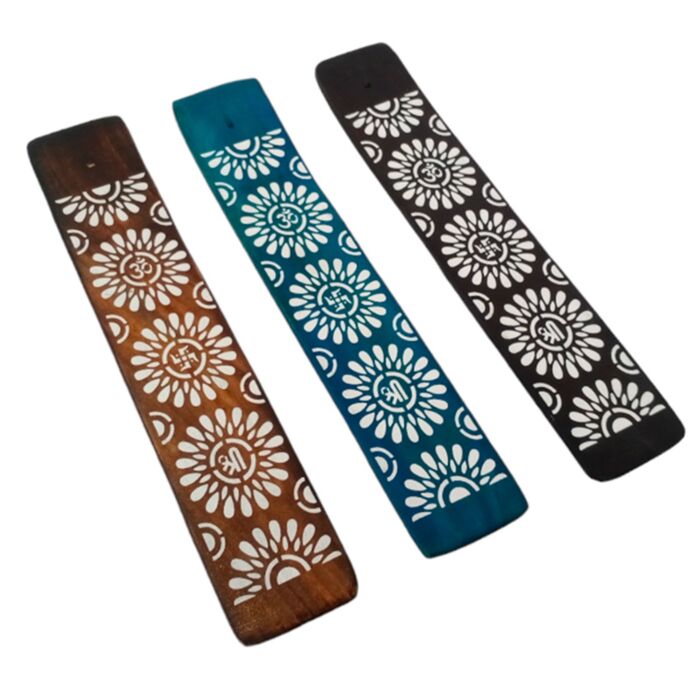 Popielnica na kadzidła z drzewa mango - Kwiecisty wzór