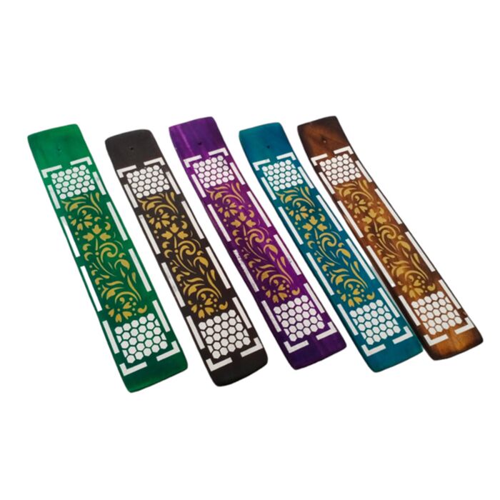 Popielnica na kadzidła z drzewa mango - Wzór plastra miodu