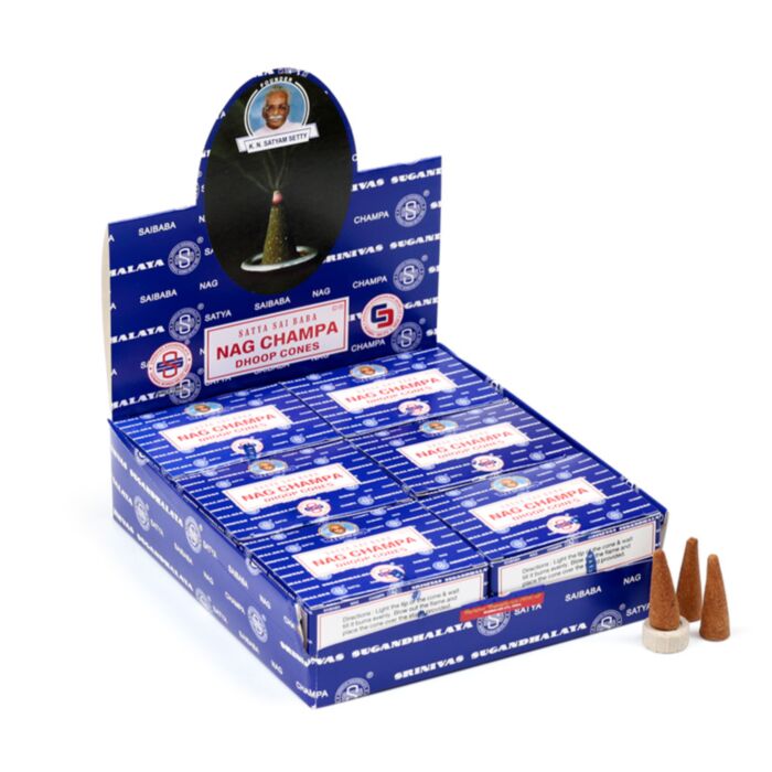 Kadzidełka stożki zapach 01431 Satya Sai Baba Nag Champa (12 sztuk)