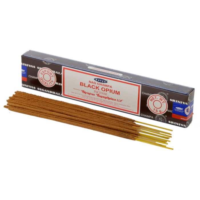 Kadzidełka patyczki Satya zapach 01347 czarne opium (12 sztuk)