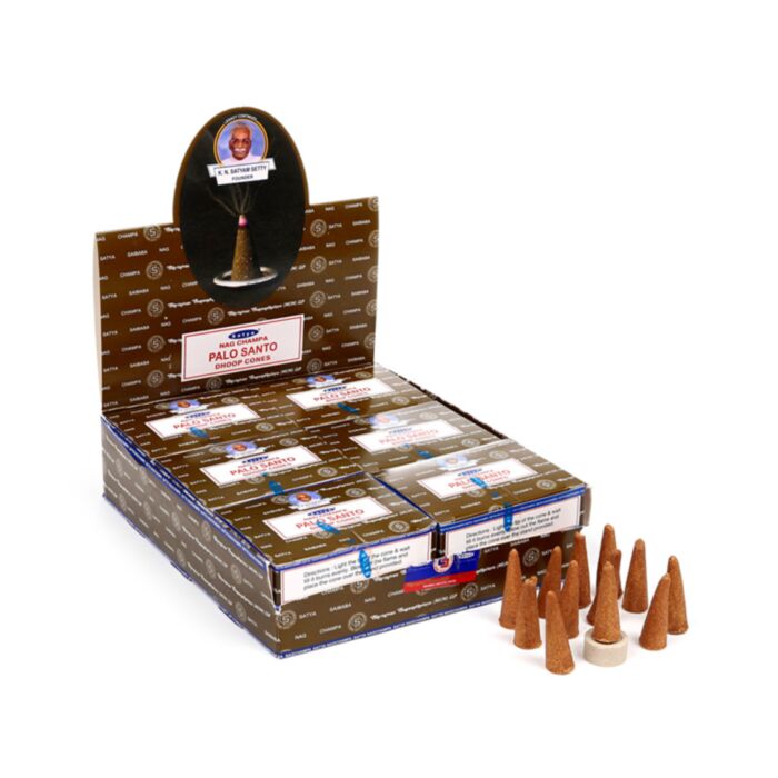 Kadzidełka stożki Satya zapach Nag Champa Palo Santo (12 sztuk)