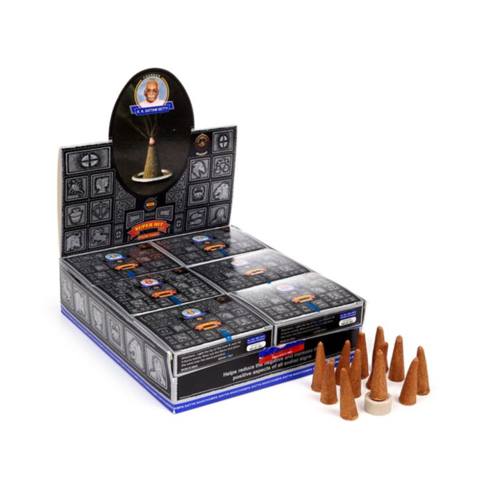 Kadzidełka stożki Satya zapach Nag Champa Super Hit (12 sztuk)