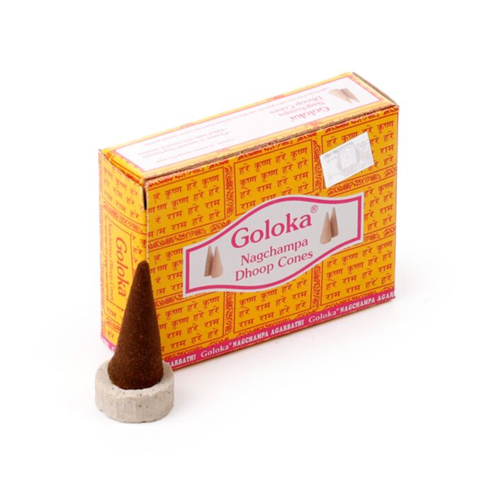 Kadzidełka stożki Goloka zapach Nag Champa (10 sztuk)