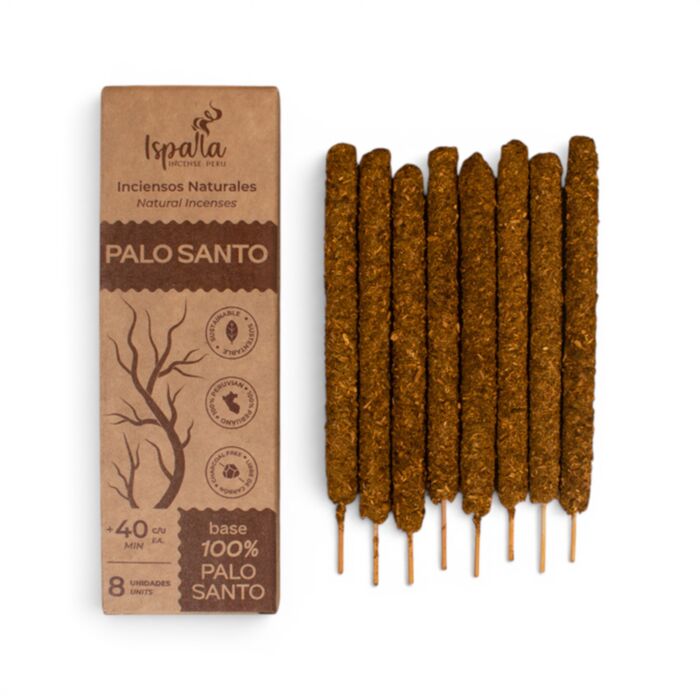 Kadzidełka patyczki Ispalla Peruvian grube o zapachu Palo Santo (8 sztuk)