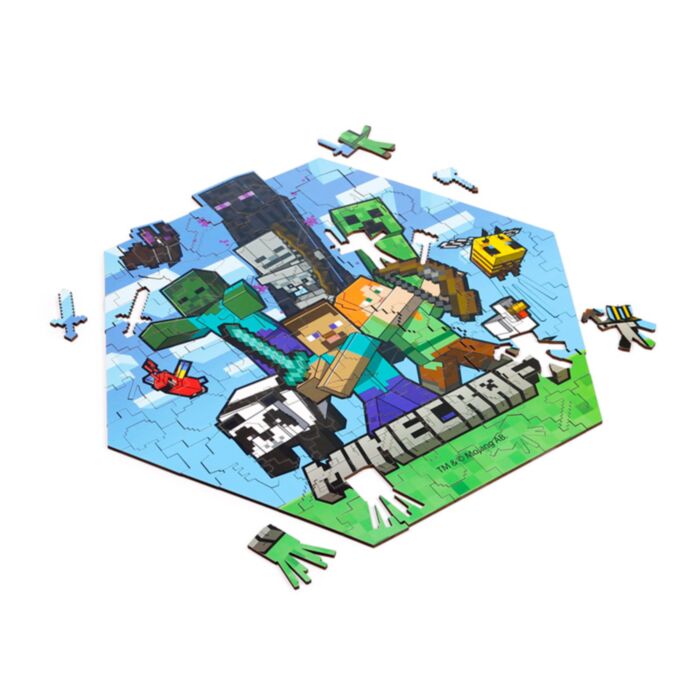 Puzzle drewniane, 130 elementów - Minecraft Creeper