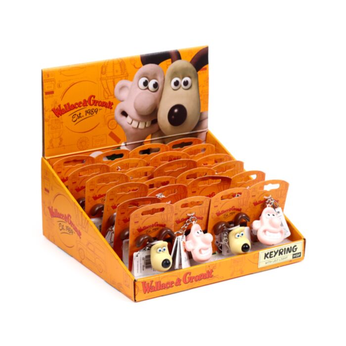 Brelok z diodą LED z dźwiękiem w kształcie Wallace & Gromit
