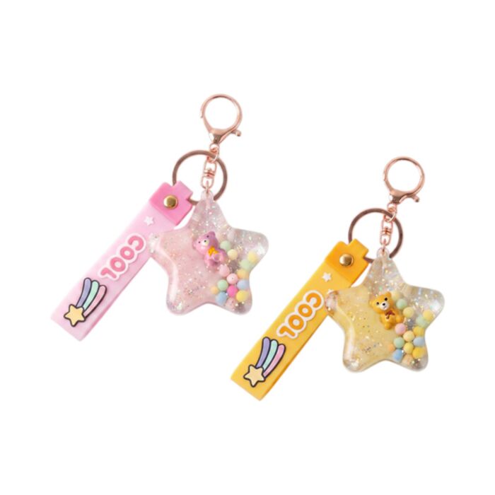 Brelok do torebki z PVC QuirKeys w kształcie gwiazdy z misiem