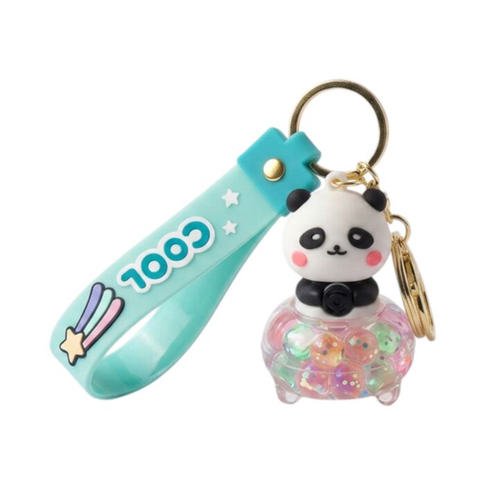Brelok do torebki z PVC QuirKeys w kształcie pandy
