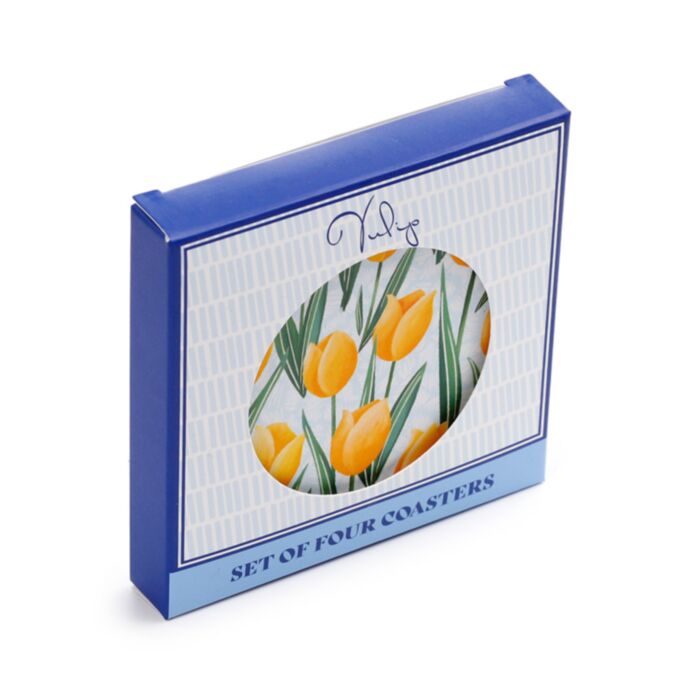 Zestaw 4 podkładek pod kubek z motywem tulipanów