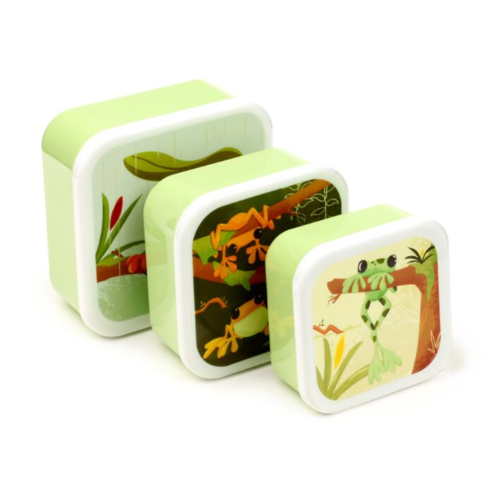 Pudełko na lunch, zestaw 3 (M/L/XL) - Tropical Tree Frog