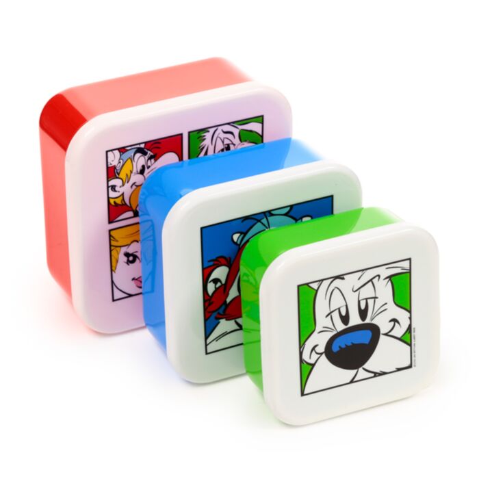 Pudełko na lunch, zestaw 3 (M/L/XL) -  Asterix, Obelix, Idefix (Dogmatix) 2025 