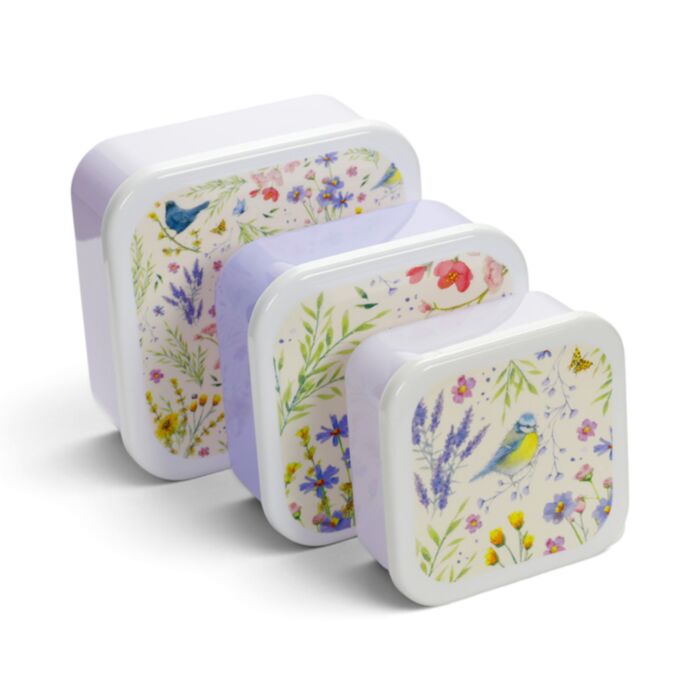 Pudełko na lunch, zestaw 3 (S/M/L)– Jan Pashley Wings & Wildflowers