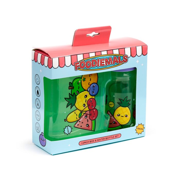 Butelka na wodę i pudełko na lunch - zestaw - Foodiemals