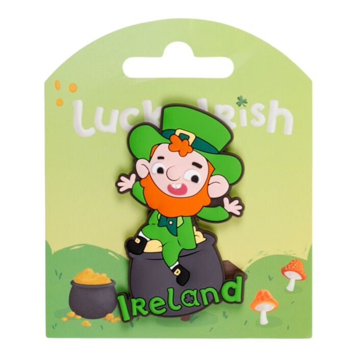 Magnes pamiątkowy PVC z Irlandii z skrzatem Luck of the Irish