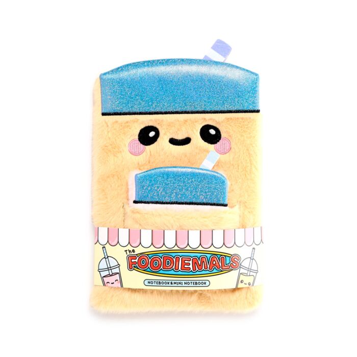 Pluszowy notatnik z etui i mininotatnikiem - Bubble Tea - Foodiemals