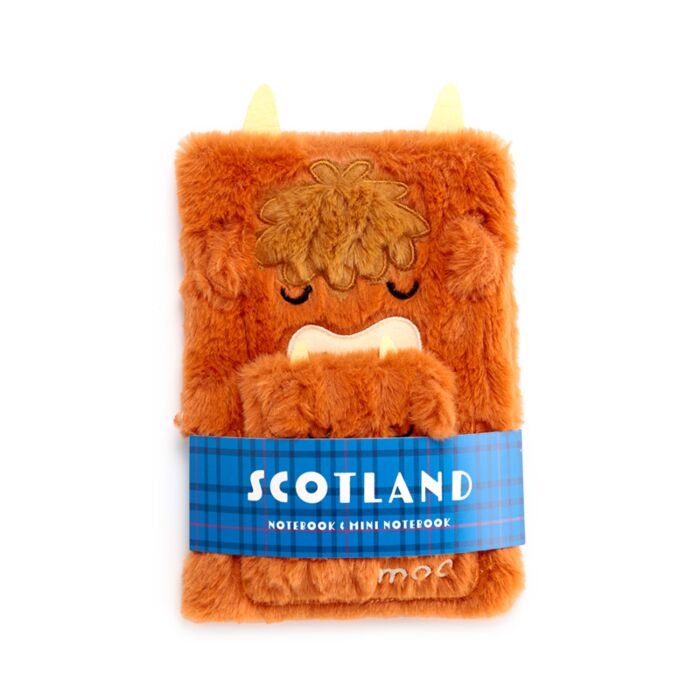 Pluszowy notatnik z etui i mininotatnikiem - Highland Coo