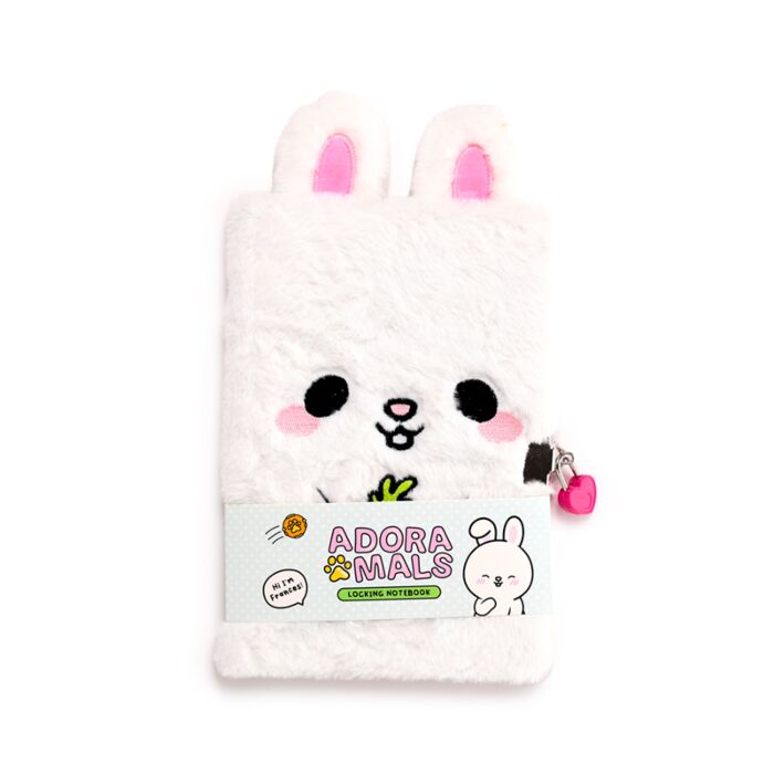 Pluszowy notatnik zamykany z kłódką - Królik - Adoramals