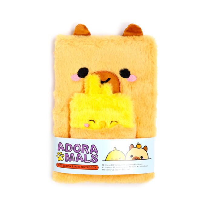 Notatnik pluszowy A5 z mini notesem z motywem kapibary