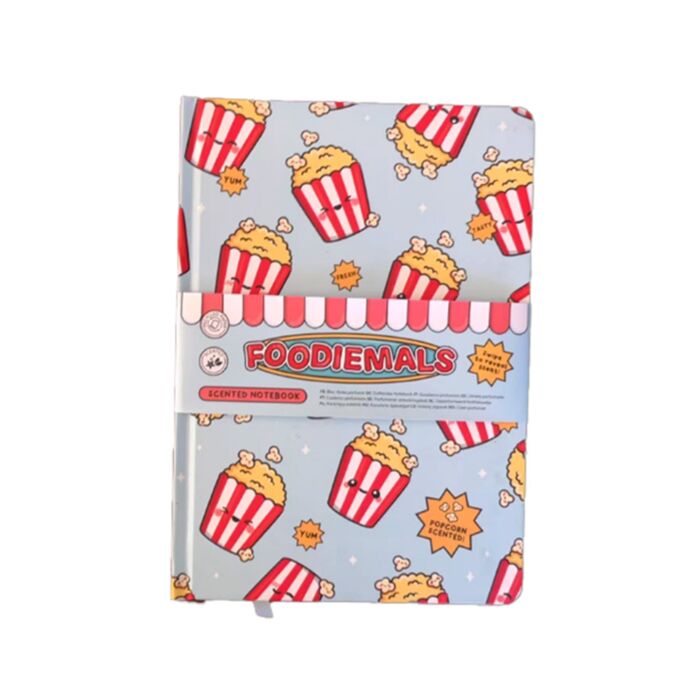 Notatnik zapachowy A5 z papieru makulaturowego - Popcorn -  Foodiemals