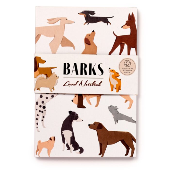 Notatnik z papieru z recyklingu w linie A5 Barks Dog 