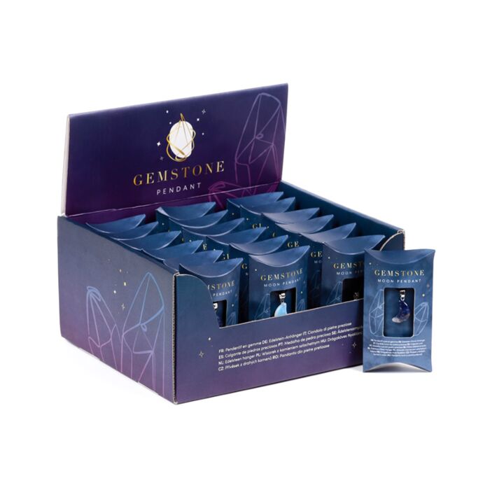 Mini wisiorek w kształcie księżyca z kamieniem leczniczym