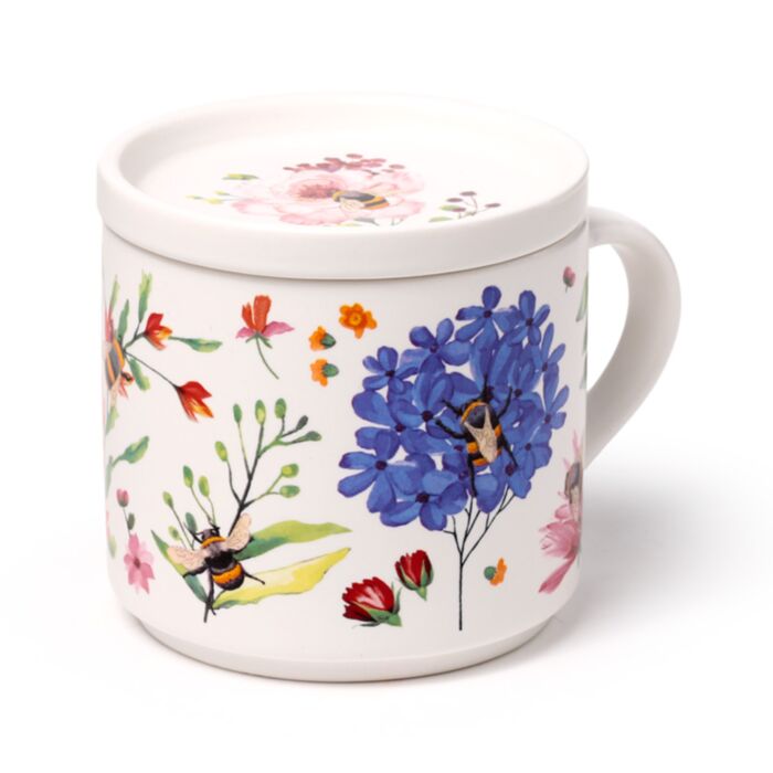 Kubek porcelanowy z podstawką/pokrywką z motywem Nectar Meadows