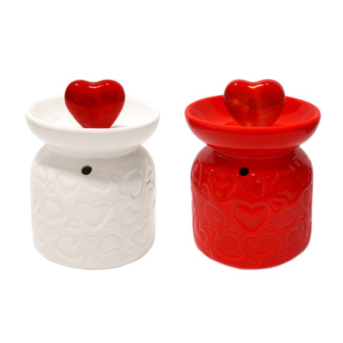 Kominek zapachowy porcelanowy z sercem Amore